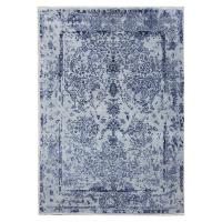 Diamond Carpets koberce Ručně vázaný kusový koberec Diamond DC-JK ROUND Silver/peacock blue - 30