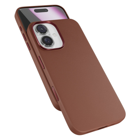 Zadní kožený kryt Epico Mag+pro Apple iPhone 16, hnědá