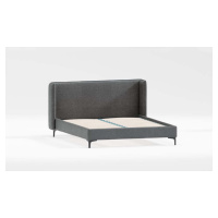 Tmavě šedá čalouněná dvoulůžková postel s roštem 200x200 cm Basti – Ropez