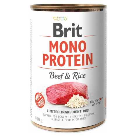 Konzerva Brit Mono protein hovězí s rýží 400g