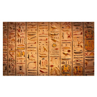 Fotografie Detail of Egyptian hieroglyphs in Luxor, narvikk, 40 × 23.8 cm