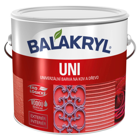 BALAKRYL Univerzální barva na kov a dřevo UNI LESK 1000 bílá 2,5 kg