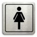 Accept Piktogram "WC ženy" (80 × 80 mm) (stříbrná tabulka - černý tisk)