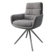 DELIFE Otočná židle Abelia-Flex s područkou texturovaná tkanina světle šedá, křížová podnož