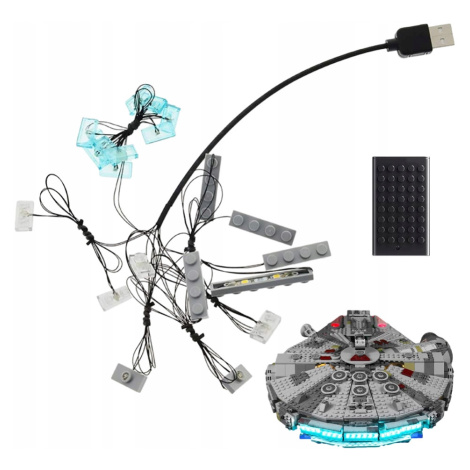 Stavebnice Kostky Vesmírná Loď Model 3D Puzzle S Led Světly Hračky