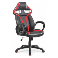 Herní židle HONOR – ekokůže, červená / černá