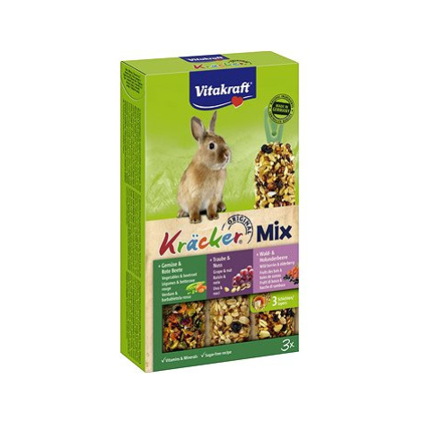 Vitakraft pochoutka pro králíky Kräcker Mix zelenina hrozno lesní ovoce 3 ks