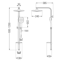 MEXEN/S Q17 chrom sprchový sloup 798171795-00