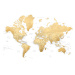 Mapa Gold world map with cities, Rossie, Blursbyai, 40 × 26.7 cm