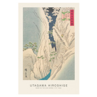 Obrazová reprodukce Snow on the Kiso Gorge (Festive Japandi) - Utagawa Hiroshige, 26.7 × 40 cm