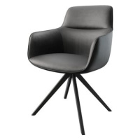 DELIFE Otočná židle Pejo-Flex černá pravá kůže křížová podnož hranatá otočná černá