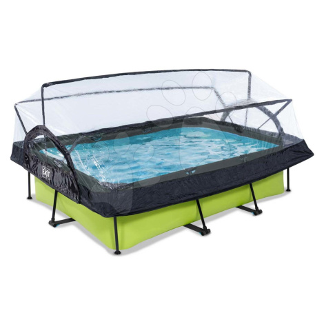 Bazén s krytem a filtrací Lime pool Exit Toys ocelová konstrukce 220*150 cm zelený od 6 let