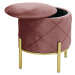 Ak furniture Taburet LIA růžový
