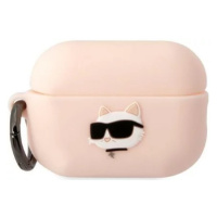 Pouzdro Karl Lagerfeld AirPods Pro 2 cover pink Silicone Choupette Head 3D (KLAP2RUNCHP)
