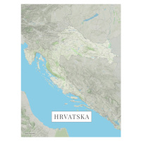 Mapa Hrvatska color, (30 x 40 cm)