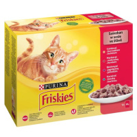 Friskies vlhké krmivo pro kočky v omáčce - s kuřecím, hovězím, jehněčím, kachním 12 x 85 g