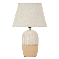 Krémová keramická stolní lampa s textilním stínidlem (výška 44 cm) Japandi – Mauro Ferretti