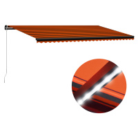 vidaXL Ručně zatahovací markýza s LED světlem 600x300 cm oranžovohnědá