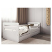 Benlemi Bílá postel pro děti TOMI s bočnicí Zvolte rozměr: 80x180 cm, Zvolte matraci: Pěnová mat