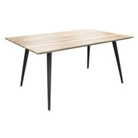 DELIFE Jídelní stůl Adesso 140 × 90 cm dub švýcarská hrana zaoblená podnož černá