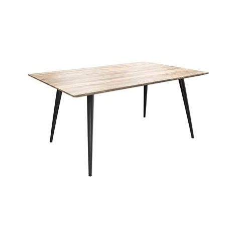 DELIFE Jídelní stůl Adesso 140 × 90 cm dub švýcarská hrana zaoblená podnož černá