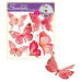 Samolepky na zeď 30,5 x 30,5 cm, růžoví motýli s pohyblivými křídly  Anděl Přerov s.r.o.