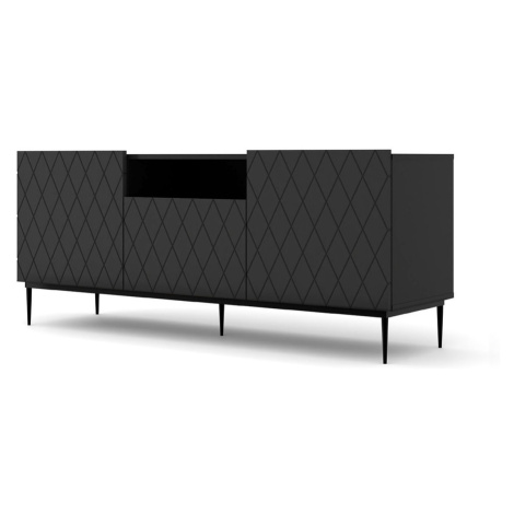 ARTBm TV stolek DIUNA 145 2D1K | černý mat Provedení: Černý mat / černá podnož
