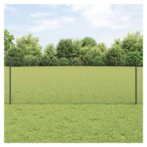 vidaXL Plot s sloupkem Šedá 0,8 x 25 m Ocel