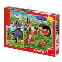 Dino puzzle Krteček a paraplíčko 3x55 dílků