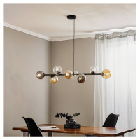 EMIBIG LIGHTING Závěsné svítidlo Glassy, 8 světel, černá, grafit/jantarová/čirá barva