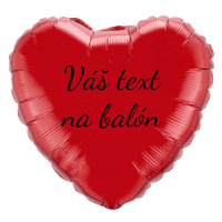 Personal Fóliový balón s textem - Červené srdce 45 cm