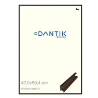 DANTIK rámeček 42 × 59,4, ALU profil 7001 Hnědý matný plexi čiré