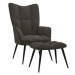 Relaxační křeslo se stoličkou tmavě šedé samet, 328085