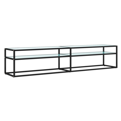 vidaXL TV stolek bílý mramor 200 x 40 x 40,5 cm tvrzené sklo