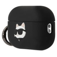 Silikonové pouzdro Karl Lagerfeld 3D Logo Choupette pro Airpods Pro2, black