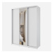 Nejlevnější nábytek Nejby Barnaba 150 cm s posuvnými dveřmi, zrcadlem - bílý lesk