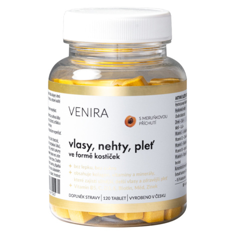 Venira Vlasy, nehty, pleť ve formě kostiček meruňka 120 tablet