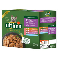 Ultima Sterilised Cat 48 x 85 g - Mix I (kuřecí, krůtí, losos, pstruh)