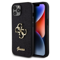Guess PU Fixed Glitter 4G Metal Logo kryt iPhone 12/12 Pro černý