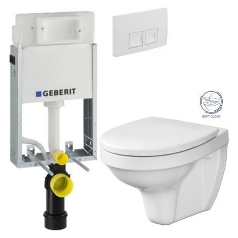 GEBERIT KOMBIFIXBasic vč. bílého tlačítka DELTA 50 + WC CERSANIT DELFI + SOFT SEDÁTKO 110.100.00