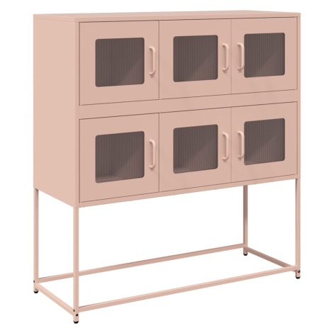 vidaXL Příborník růžový 100,5 x 39 x 107 cm ocel válcovaná za studena