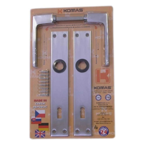 Komas Dveřní kování Al 26101, klika-klika, hliník, BB/90