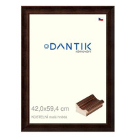 DANTIK rámeček 42 × 59,4, KOSTELNÍ malý hnědý plexi čiré