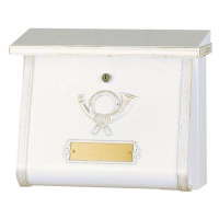 Heibi Umělecká poštovní schránka MULPI bílá-zlatá patina