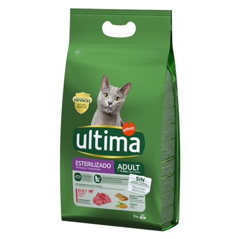 Ultima Cat granule, 2 balení - 25 % sleva - Sterilized hovězí (2 x 3 kg) Affinity Ultima