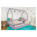 Vyspimese.CZ Dětská postel Ariel se zábranou a přistýlkou Rozměr: 80x160 cm, Barva: lak