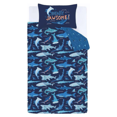 Modré dětské povlečení do postýlky 120x150 cm Jawsome Shark – Catherine Lansfield