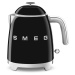 Smeg KLF05BLEU mini rychlovarná konvice, 0, 8 l / 3 šálky, 1400 W, styl 50. let, černá