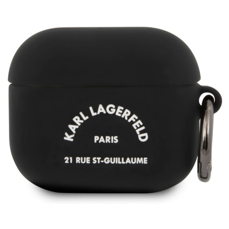 Karl Lagerfeld Rue St Guillaume silikonové pouzdro pro Airpods 3 černé