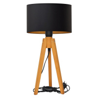 Stolní lampa ALBA 1xE27/60W/230V černá/zlatá/dub